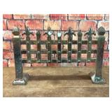 VTG IRIDESCENT ENAMEL CAST IRON FIREPLACE GRATE