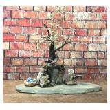 LARGE DECORATIVE SLATE STONE TREE SCULPTURE
