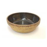 VTG RUSTIC BROWN STONEWARE SHALLOW BOWL