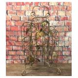 LARGE 12 BOTTLE WINE RACK GOLD GRAPE LEAVES
