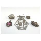 ANTIQUE STERLING SILVER JEWELRY