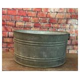 VTG ROUND GALVANIZED WASH TUB #2