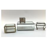 4 GLASS DISPLAY BOXES