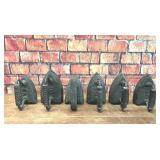 6 VTG CAST IRON SAD IRONS