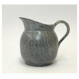 VTG GREY GRANITEWARE ENAMEL PITCHER