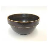 VTG BROWN GLAZED STONEWARE MIXING BOWL