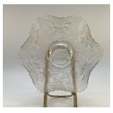 FENTON PEACOCK & URN CLEAR IRIDESCENT BOWL