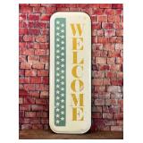 LARGE VERTICAL METAL WELCOME SIGN