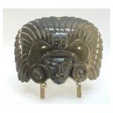 GOLDEN SHEEN OBSIDIAN AZTEC CARVED MASK