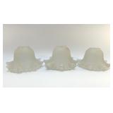 3 ANTIQUE GLASS LAMPSHADES 5"