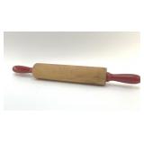 VTG ROLLING PIN WITH RED HANDLES 18"