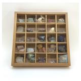 ASSORTED MINERALS COLLECTION AND DISPLAY BOX
