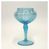 VTG VENETIAN BLUE BLOWN GLASS COMPOTE