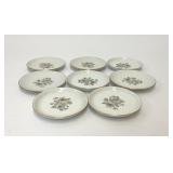6 VTG HAVILAND TWILIGHT ROSE PORCELAIN COASTERS