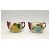 2 VTG SHAWNEE POTTERY TEAPOT WALL POCKETS