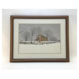 " SNOW AT THE STUDIO" Bob Timberlake framed ar