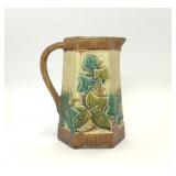 ANTIQUE FRENCH MAJOLICA POTTERY MILK PITCHER