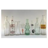 ASSORTED VINTAGE DAIRY AND SODA BOTTLES