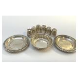 STERLING SILVER COASTERS, SALT, PEPPER 98.35g