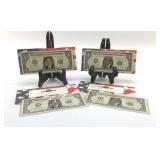 4- 2004 PRESIDENTIAL ELECTION $1 BILLS BUSH/KERRY