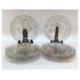 8 INDIANA GLASS ROSANNA, APPLE BLOSSOM PLATES