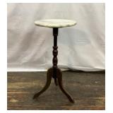 VTG MARBLE TOP MAHOGANY PEDESTAL PLANT STAND