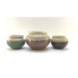 3 - 2 PC POTTERY PLANTERS 7"