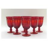 6 NORITAKE PROVINCIAL RED ICED TEA GOBLETS