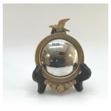 MINIATURE BRASS EAGLE CONVEX MIRROR