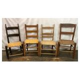 4 vintage ladder back chairs