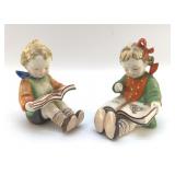1940S CHILDREN READING FIGURINES