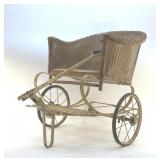 870S VICTORIAN BABY PRAM, WICKER