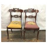 VICTORIAN STYLE NEEDLEPOINT MAHOGANY SIDE CHAIRS