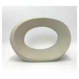 CRATE & BARREL ALURA CREAM OPEN VASE