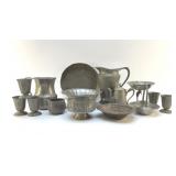 ASSORTED VINTAGE PEWTER TABLEWARE