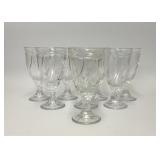 6 NORITAKE SWEET SWIRL CLAR GLASS WATER GOBLETS