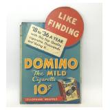 1937 DOMINO CIGARETTES ADVERTISING STORE DISPLAY