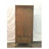 VTG DOUBLE DOOR WOOD ARMOIRE WARDROBE CABINET