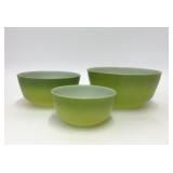 VTG FIRE KING GREEN OMBRÉ MIXING BOWLS