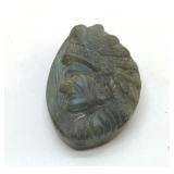 NATIVE AMERICAN CHIEF CARVED LABRADORITE