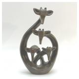 ABSTRACT AFRICAN GIRAFFES VTG STONE SCULPTURE