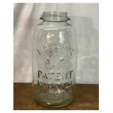 LARGE MASONS PATENT EAGLE MOTIF GLASS JAR