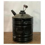 VTG BLACK GALVANIZED KEROSENE GASOLINE CAN