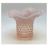 1950's FENTON PINK OPALESCENT HOBNAIL VASE
