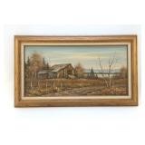 VTG OIL ON CANVAS AUTUMN BARN