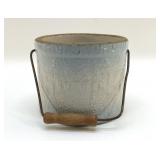 IRON CROSS BLUE STONEWARE BUTTER CROCK