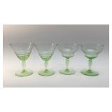 1930S URANIUM GLASS SHERBET CUPS