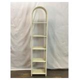 VTG 5 SHELVE WHITE WICKER ARCHED SHELF