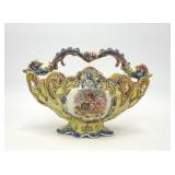 CAPODIMONTE PORCELAIN CHERUB CENTERPIECE VASE