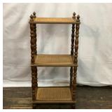 VTG CANED 3 TIER WOODEN SHELVE
